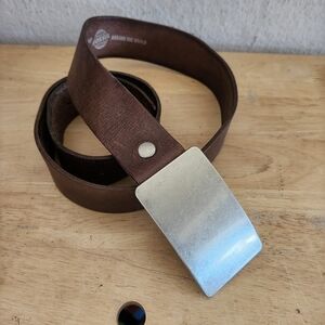 vintage FOSSIL genuine leather 85/34 brown belt ‎ cowhide full grain